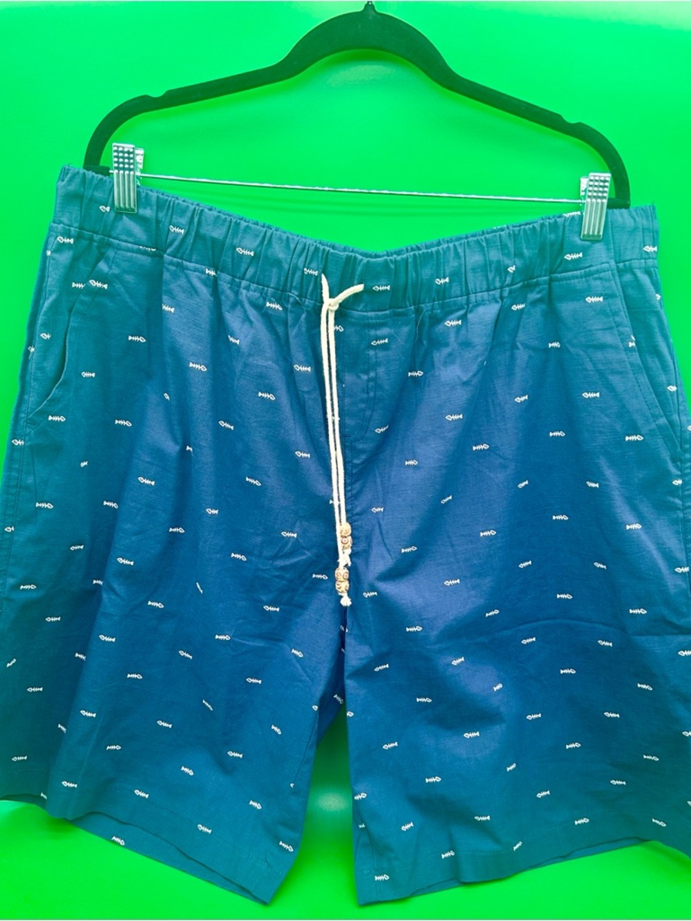 Men's coastal Blue linen cotton blend with Drawstring